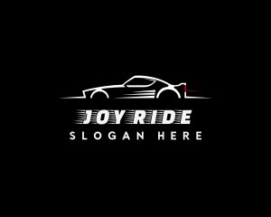 White Racing Car logo design