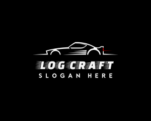 White Racing Car logo design