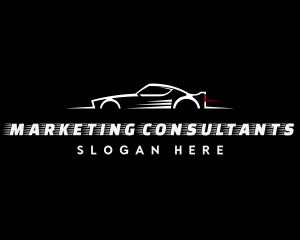 White Racing Car logo design