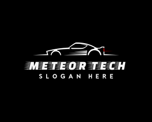 White Racing Car logo design