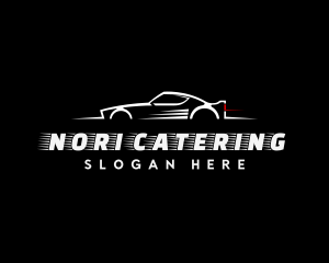 White Racing Car logo design