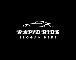 White Racing Car logo design