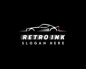 White Racing Car logo design