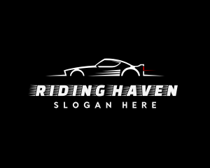 White Racing Car logo design