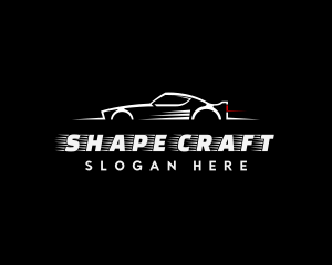 White Racing Car logo design