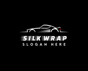 White Racing Car logo design