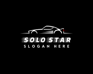 White Racing Car logo design