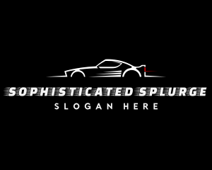 White Racing Car logo design