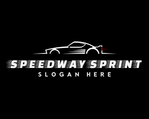 White Racing Car logo design