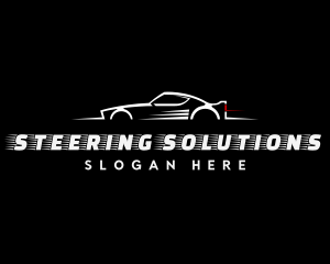 White Racing Car logo design