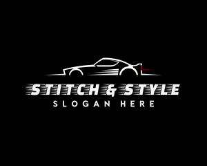 White Racing Car logo design