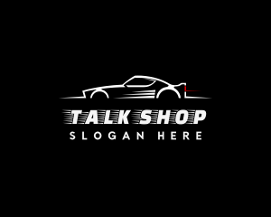 White Racing Car logo design