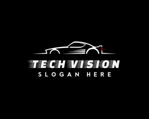 White Racing Car logo design