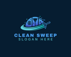 Cleaner Housekeeping Sanitize logo design