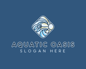 Ocean Wave Sun logo design