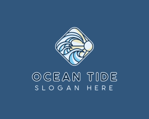 Ocean Wave Sun logo design