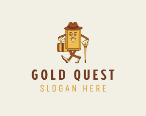 Cartoon Gentleman Gold logo design