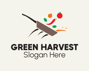 Vegetable Skillet Cooking logo design