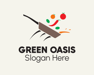 Vegetable Skillet Cooking logo design