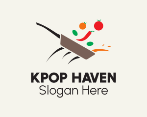 Vegetable Skillet Cooking logo design