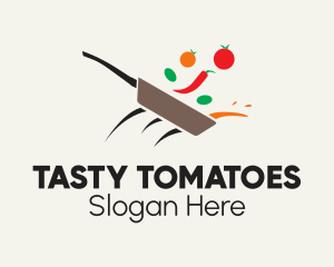 Vegetable Skillet Cooking logo design