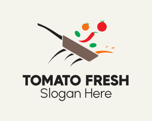 Vegetable Skillet Cooking logo design