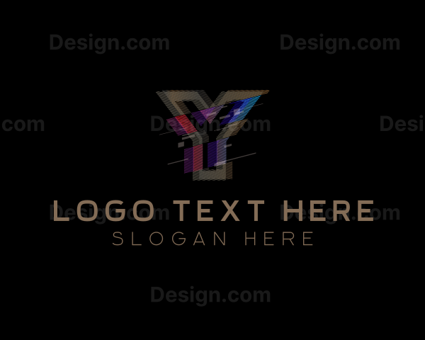 Gradient Glitch Letter Y Logo