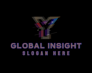 Gradient Glitch Letter Y Logo