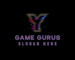 Gradient Glitch Letter Y logo