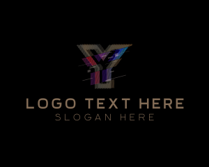Gradient Glitch Letter Y logo