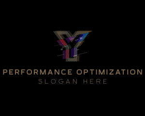 Gradient Glitch Letter Y Logo