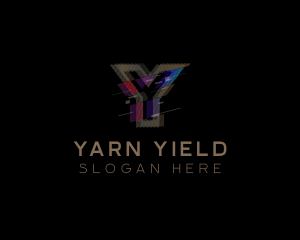 Gradient Glitch Letter Y logo design