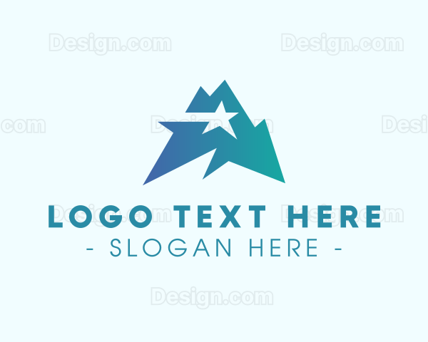 Geometric Star Mountain Logo