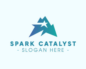 Geometric Star Mountain  logo design