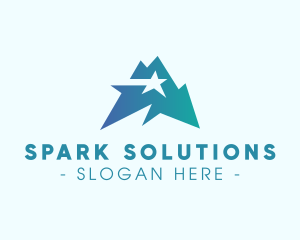 Geometric Star Mountain  logo design