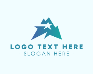 Mountain - Geometric Star Mountain logo design