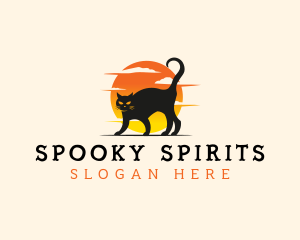 Halloween Kitten Cat logo