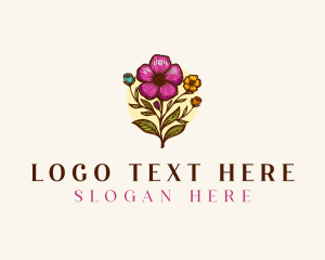 Flower  Bloom Bouquet Floristry Logo