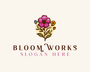 Flower  Bloom Bouquet Floristry logo design