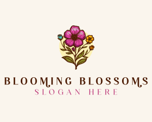 Flower  Bloom Bouquet Floristry logo design