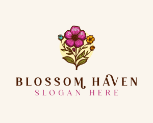 Blossom Flower  Bouquet logo design