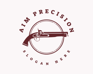 Minimalist Gun Emblem logo