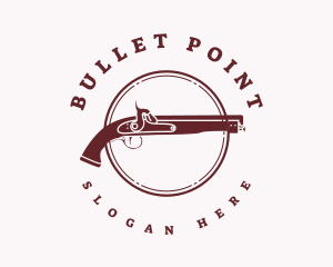 Minimalist Gun Emblem logo design