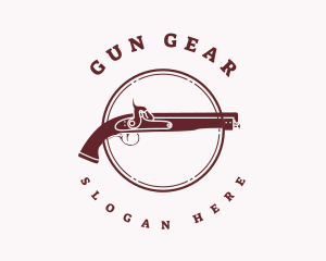 Minimalist Gun Emblem logo design