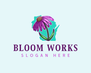 Wisconsin Flower Botanical logo design