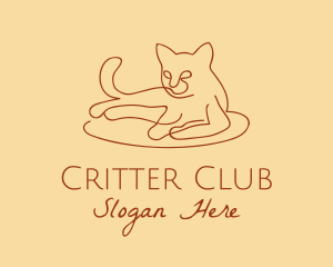 Cat Kitten Monoline  logo design