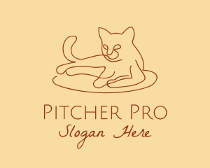 Cat Kitten Monoline  logo design