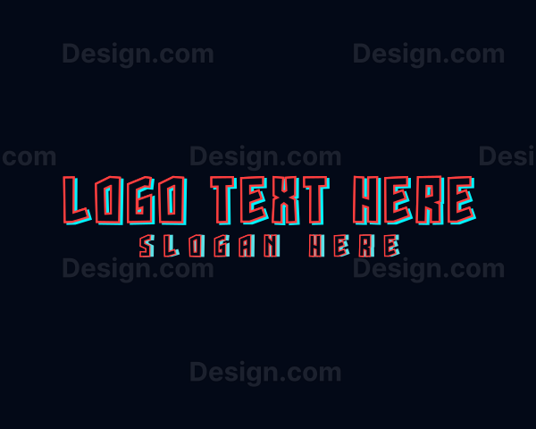 Gaming Glitch Wordmark Logo