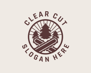 Chainsaw Tree Lumberjack  logo design