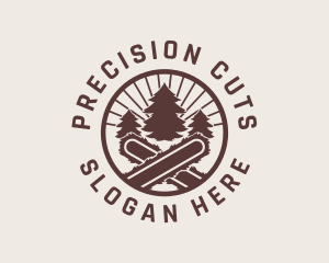 Chainsaw Tree Lumberjack  logo